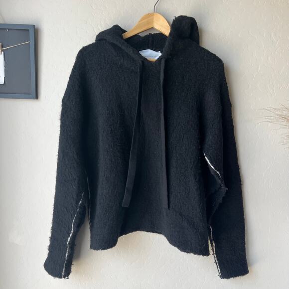 Maria McManus Brushed Fleece Wool Cashmere Blend Black Sweater Hoodie Size M - Picture 2 of 11